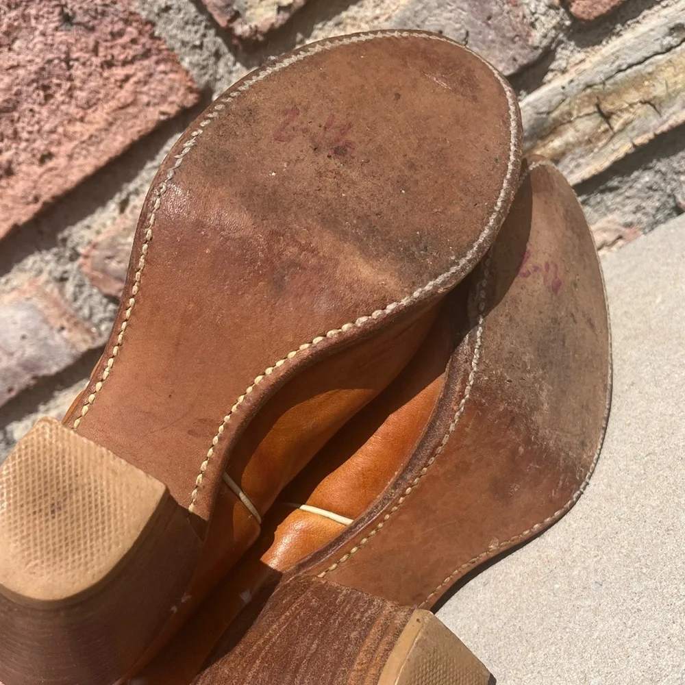 Vintage 1970s Acme Hibiscus Floral Cowboy Boots Size 8 Western Cowgirl Boots - Picture 7 of 14